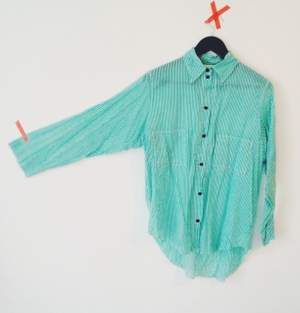 Handmade green striped Shirt 100%cotton