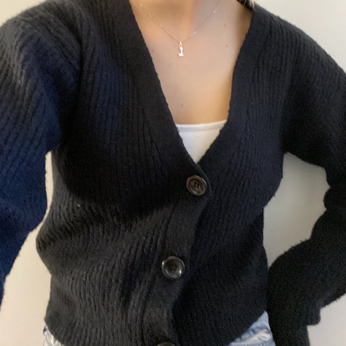 Svart jättemysig kofta  - 90