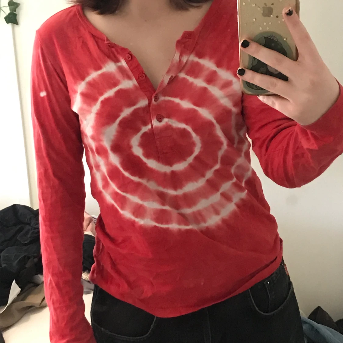 röd tiedye topp - 90