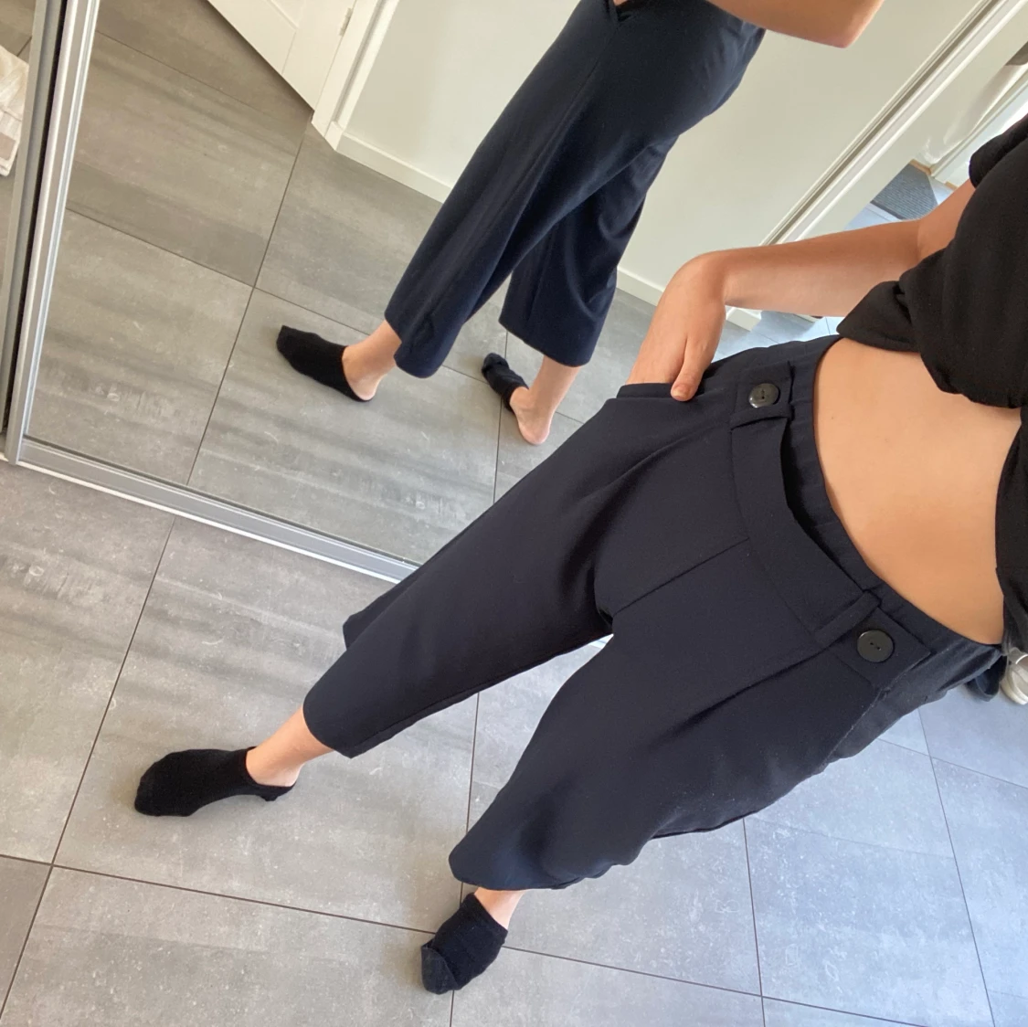 Mjuka ish kostymbyxor - Marinblå