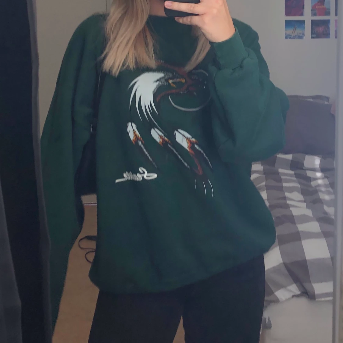 Grön Vintage Oversized Collagetröja - 90