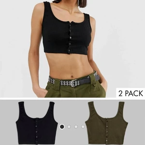 Korta toppar, Missguided, stl 42. BUDGIVNING - Oanvända kort toppar från Missguided. Köptes från Asos. Storlek 42. Nypris 200kr