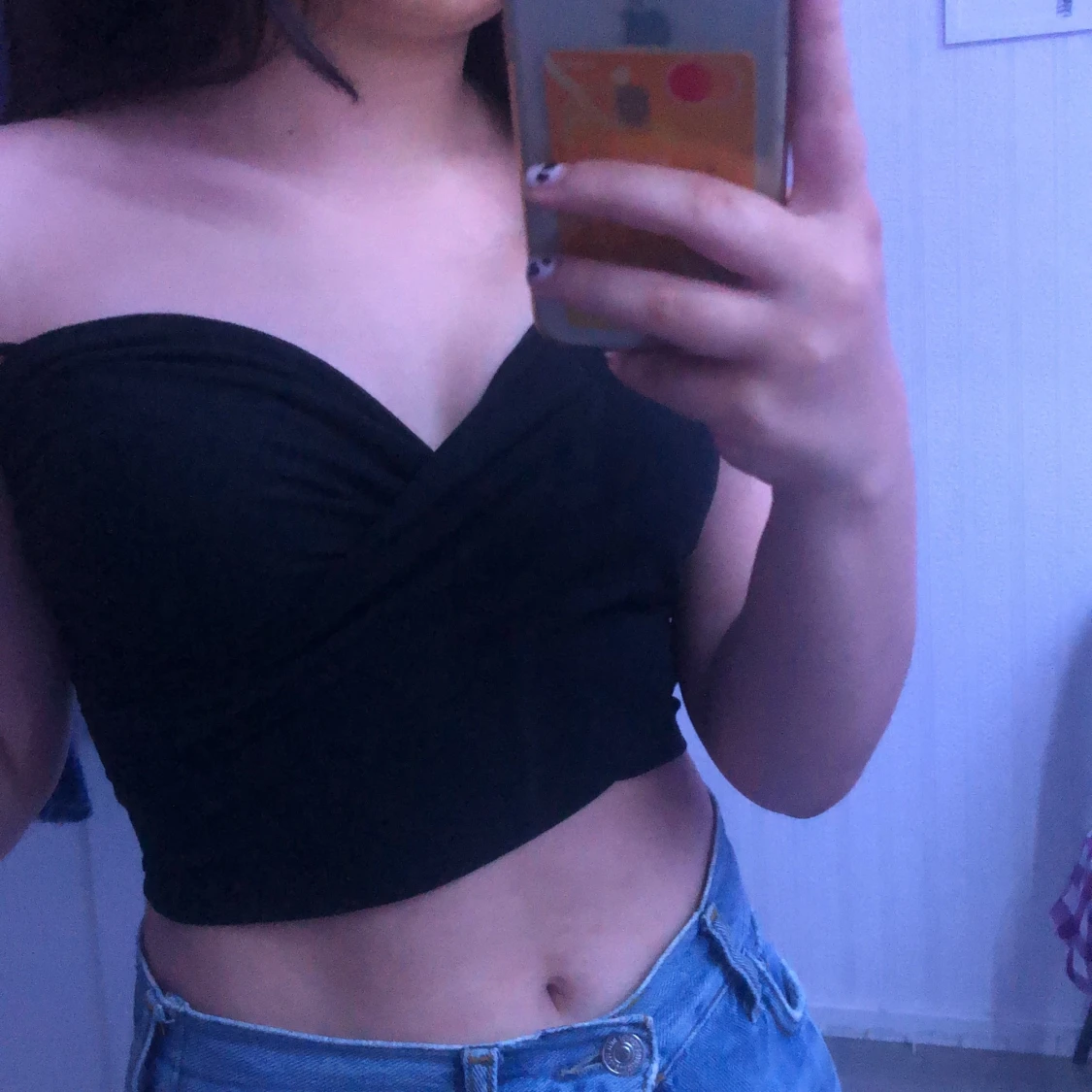 Jätte söt svart croptop från bikbok 💗 - 90