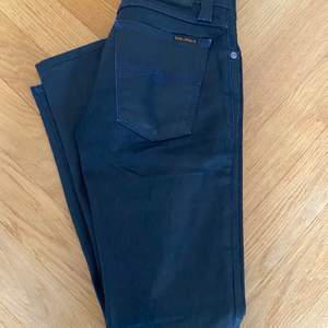 Great condition, barely worn Nudie jeans. They were long and have been taken up to equivalent of leg 26/28. Denim has an oil/ petrol finish 