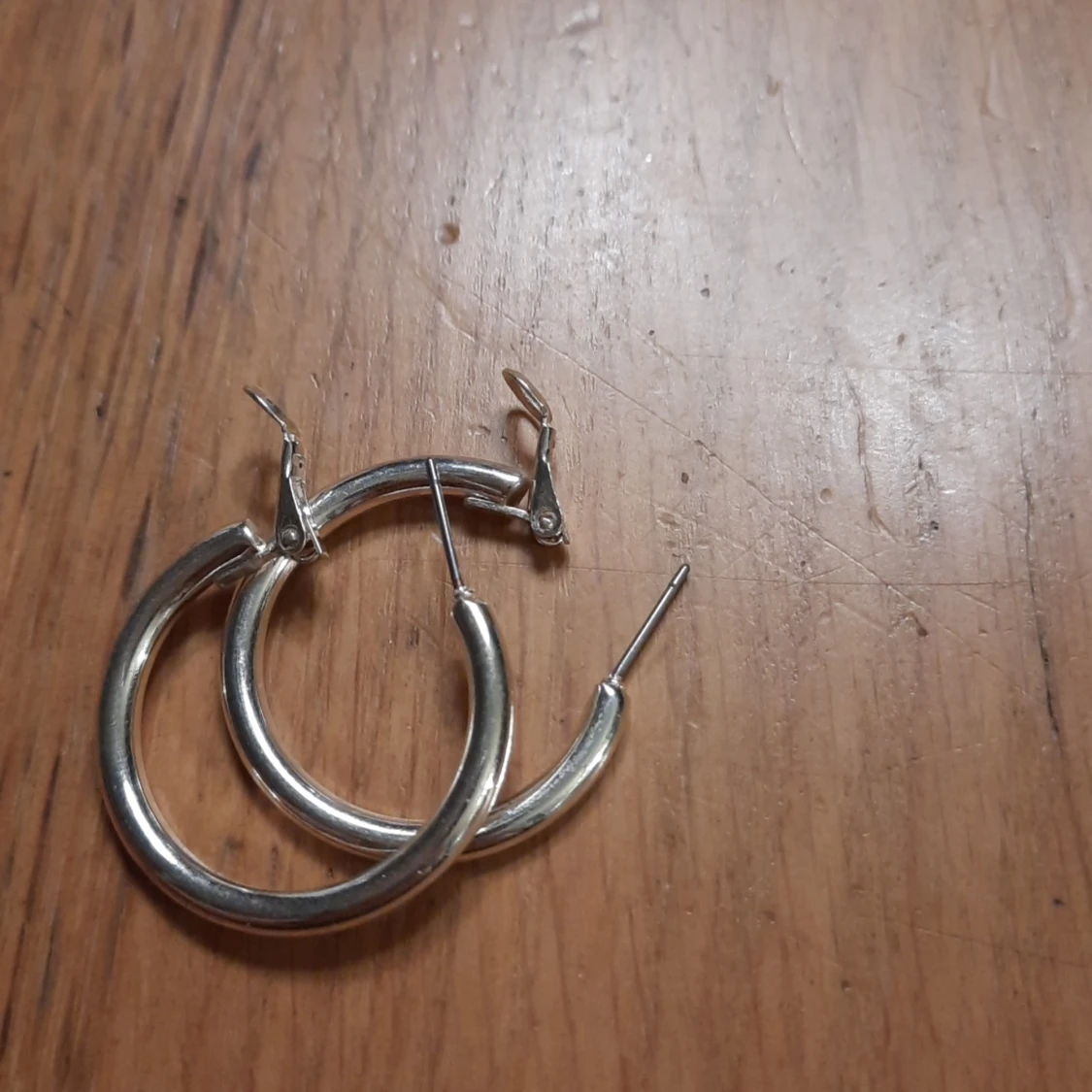 Silver hoop earrings  - 91