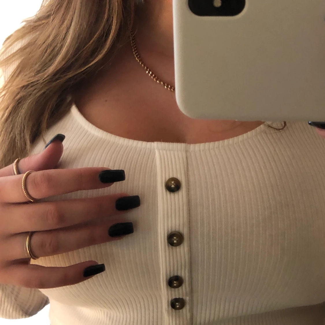 Vit långärmad croptop⚡️ - 91