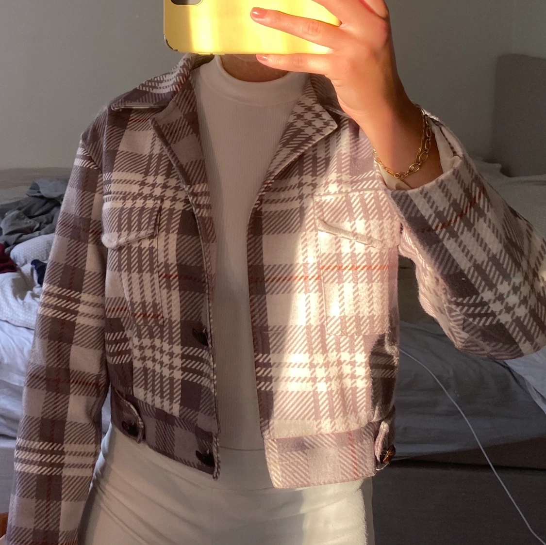 Rutig jacka från Boohoo