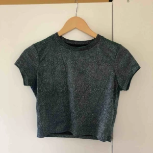  - Glittrig t-shirt från Urban Outfitters som skiftar i silver/blå/grön (syns ej på bilderna). I superfint skick, storlek S. Köparen står för frakten