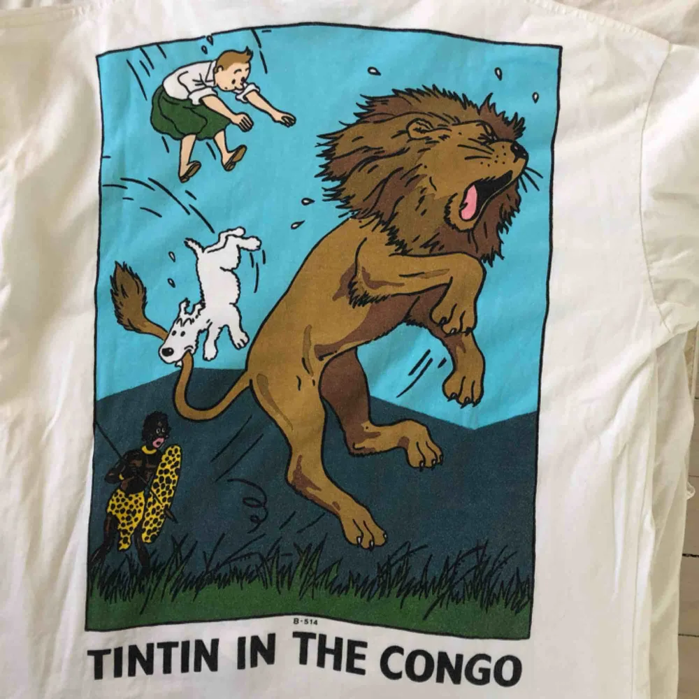Skitsnygg, unik och fläckfri tröja med Tintin! One of a kind. Herrstorlek L men är mer mot M hållet. Kolla gärna på mina andra annonser! . Toppar.