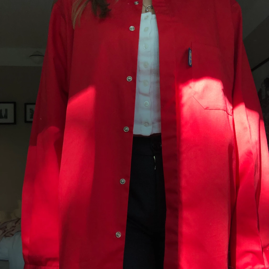 Röd oversized skjorta - 90