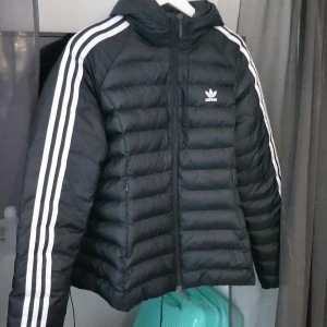 adidas vinterjacka - Säljer denna adidas jackan som jag använt knappt en vinter. Står storlek 40 men den är liten så skulle säga att den passar en 38 beroende på hur tjockt lager man ska ha under. Köpt för 999kr och säljs för 400+frakt. Priset kan diskuteras. Kan även mötas upp i Skåne!☺