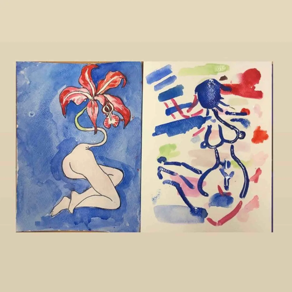 Båda för 100kr 💕 Akvarell 💧  Abstrakt  1 för 60kr . Övrigt.