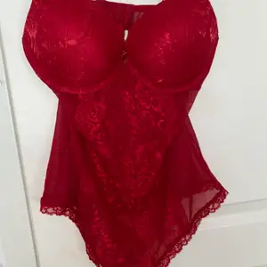 Red Lace/mesh bodysuit/teddy from H&M Size eu 42/ us 10 Bra fits a eu 80/85 D Padded bra. Never used Lace & mesh💖