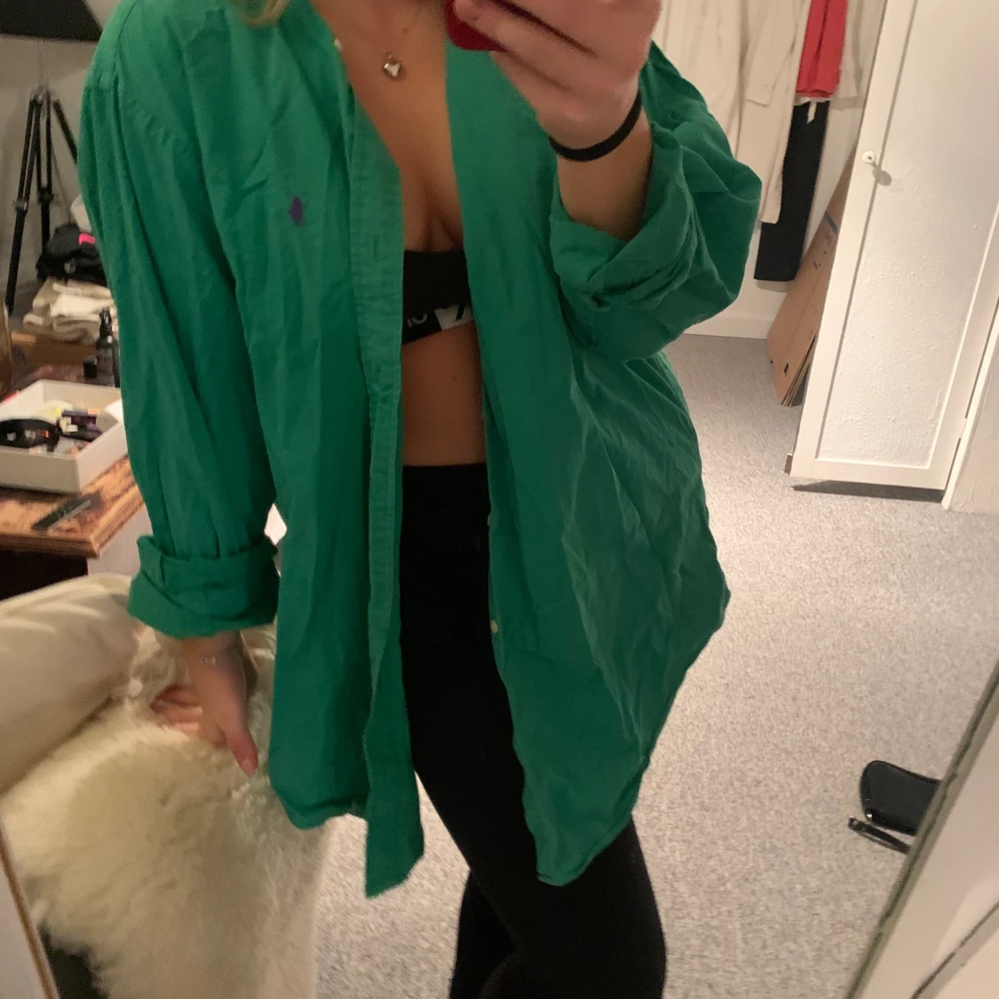 Grön Ralph Lauren skjorta (oversize) - 90