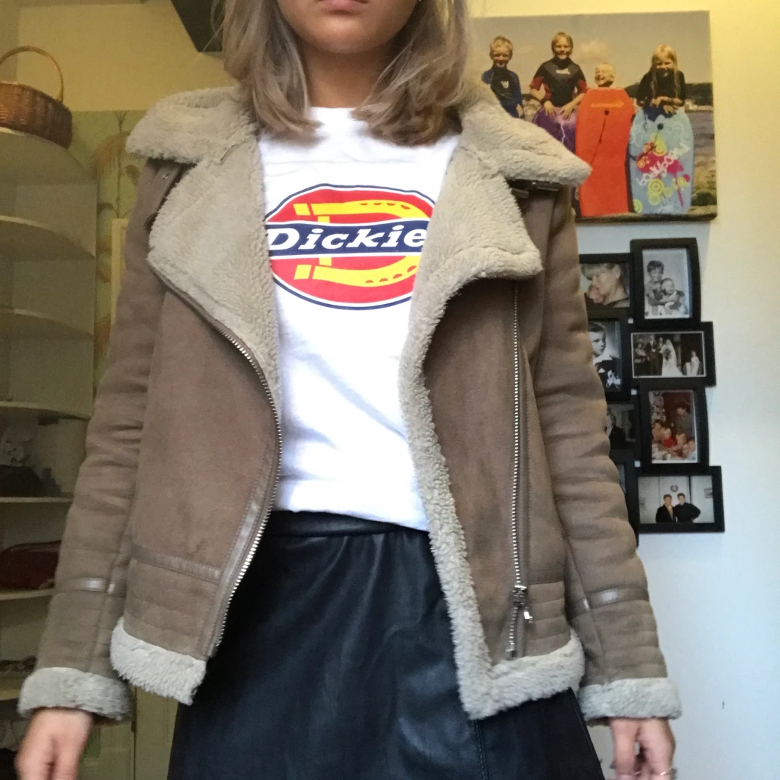 Shearling Zara jacka strl S - 90