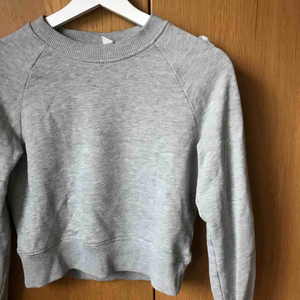 Härlig croppad sweatshirt från hm. Fint skick.   Köparen står för frakt på 36kr (:. Hoodies.