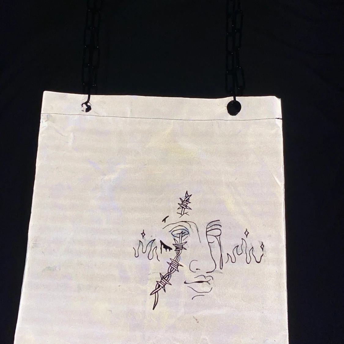 Egengjord totebag reflex