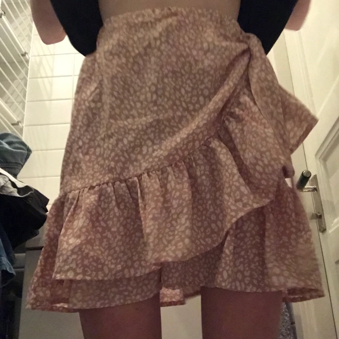 Ljus Rosa kjol med leopard mönster - 91