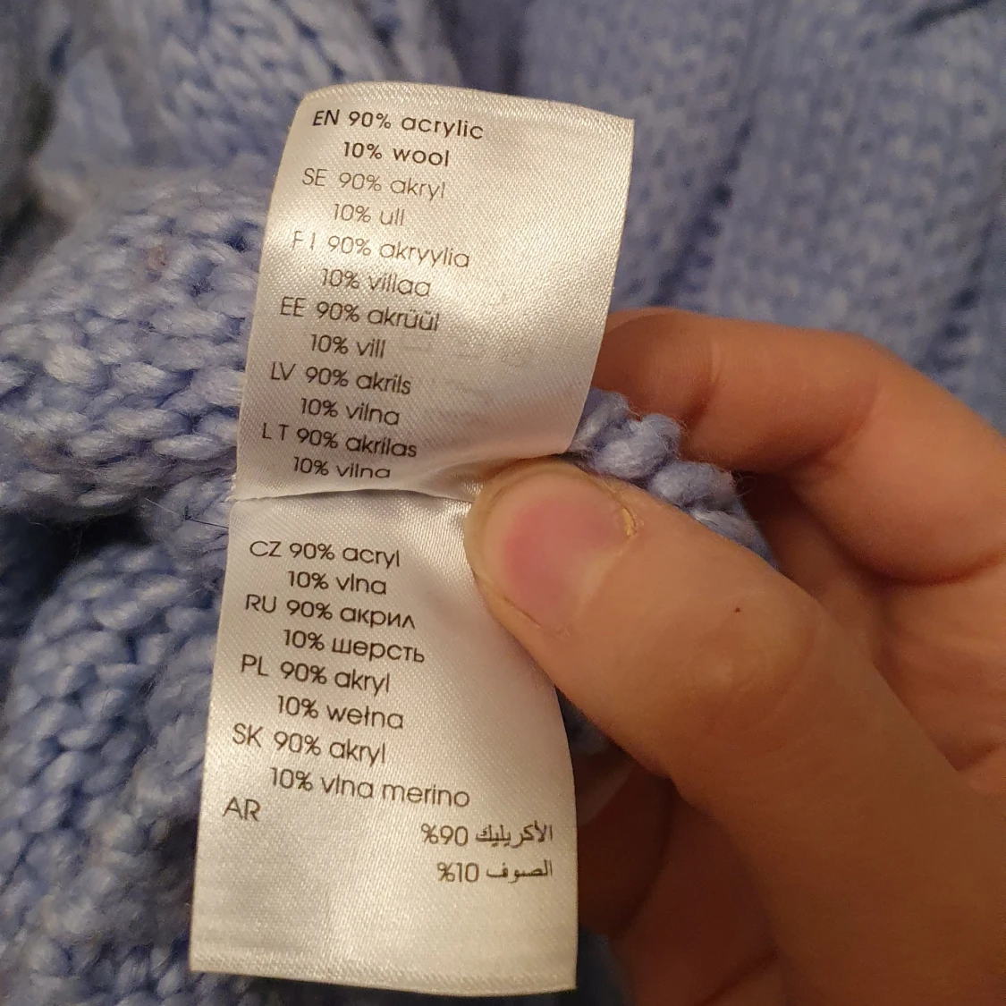 Lila kabelstickad tröja strl S - 91