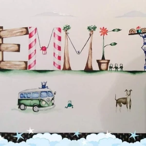 Namntavlor - Beställ en personlig namntavla, passar fint i barnens rum eller att ge bort i present/julklapp. Önskar ni ett speciellt tema? Disney, pixar, mm så går det toppen bra! Målas i akvarell på akvarellpapper. Storleken är A4, 300 kr standard, 350 kr för särskilt tema, fri frakt! Välkommen! 🌻 #barnrum #barnrumsinspo #barn #barnrumsinspiration #barnkalas  #jul #julklappstips #julklappar #tavlor #namn #namntavla #teckning #tecknat #artofasp