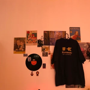 Asball Svart Kawasaki T-shirt - En svart t-shirt med Kawasaki tryck i guld på framsidan:) använd 1 gång och säljer pga att jag rensar ut garderoben. Storlek XXL och säljer för 80kr + frakt:) skulle säga att den sitter som en XL