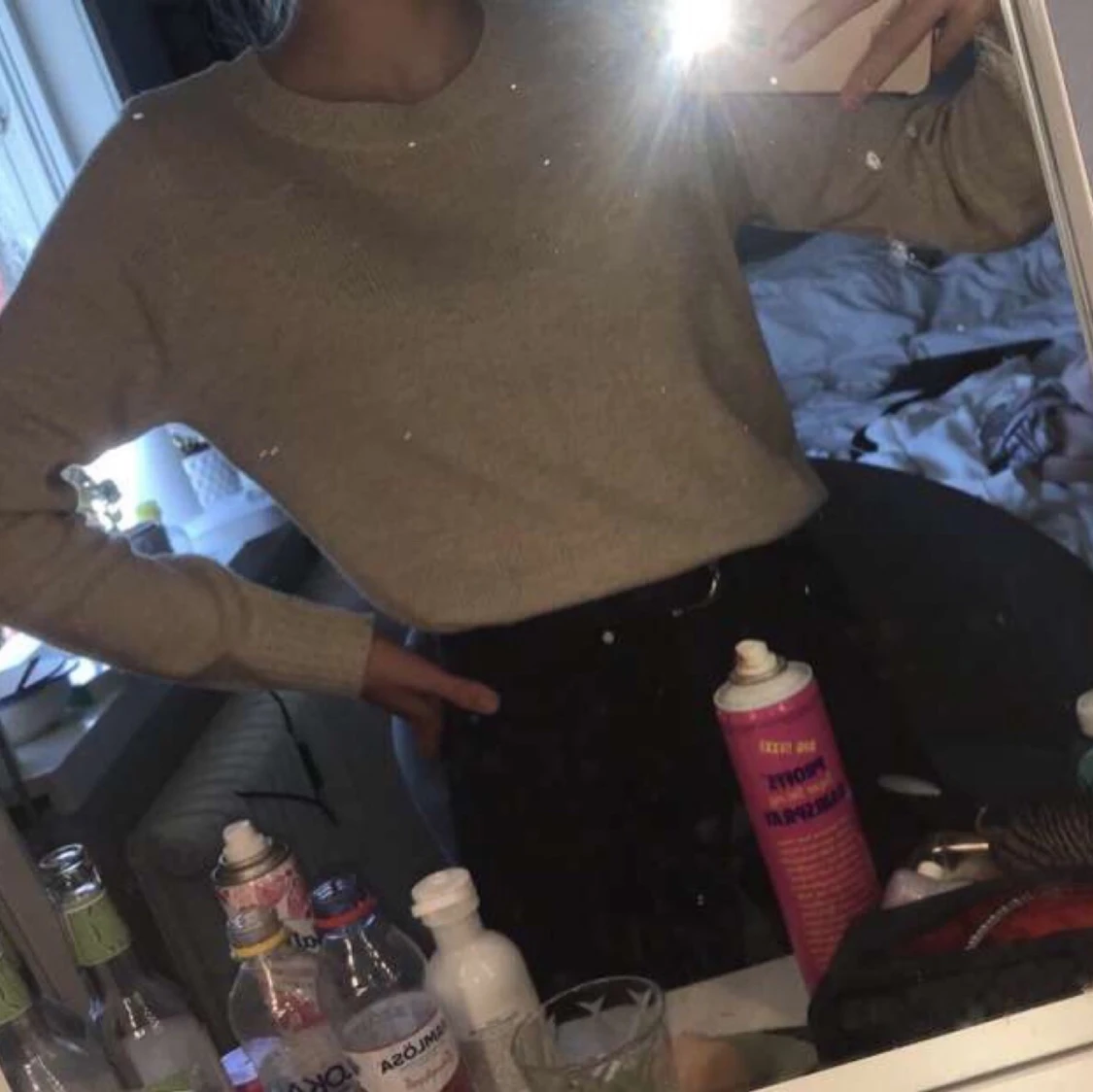 Stickad beige tröja 