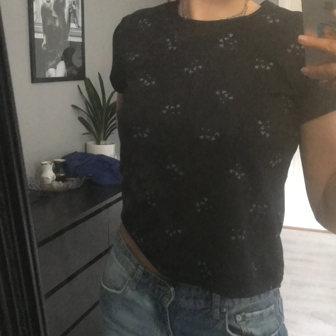 TRENDIG BLOMMIG TSHIRT - 90