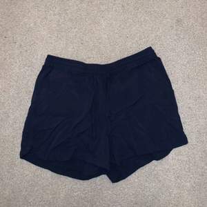 Ett par marina-blåa shorts med väldigt tunt tyg och snören i midjan  aldrig använt!