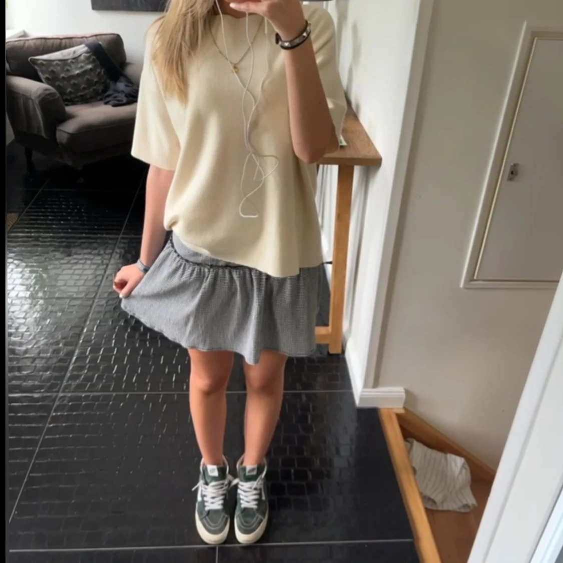 Rutig zara kjol  - 90