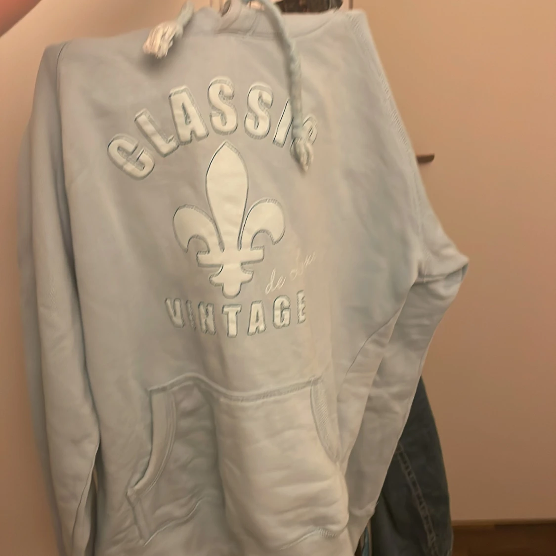 Ljusblå hoodie från Swedemount