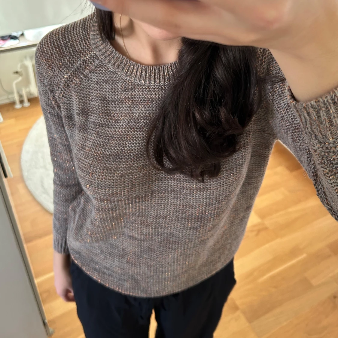 Brun glittrig stickad tröja från Havana