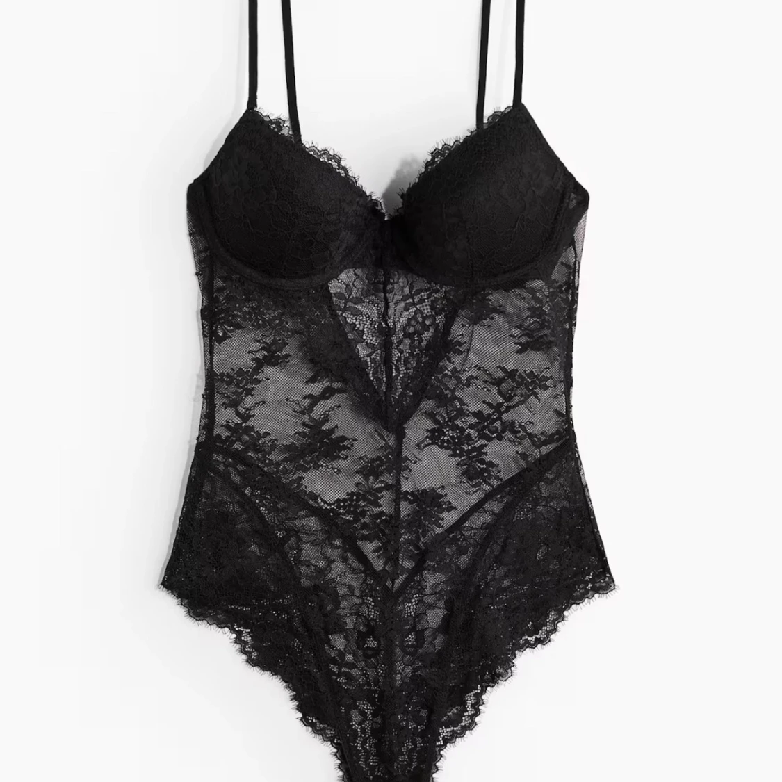 Svart spetsbody