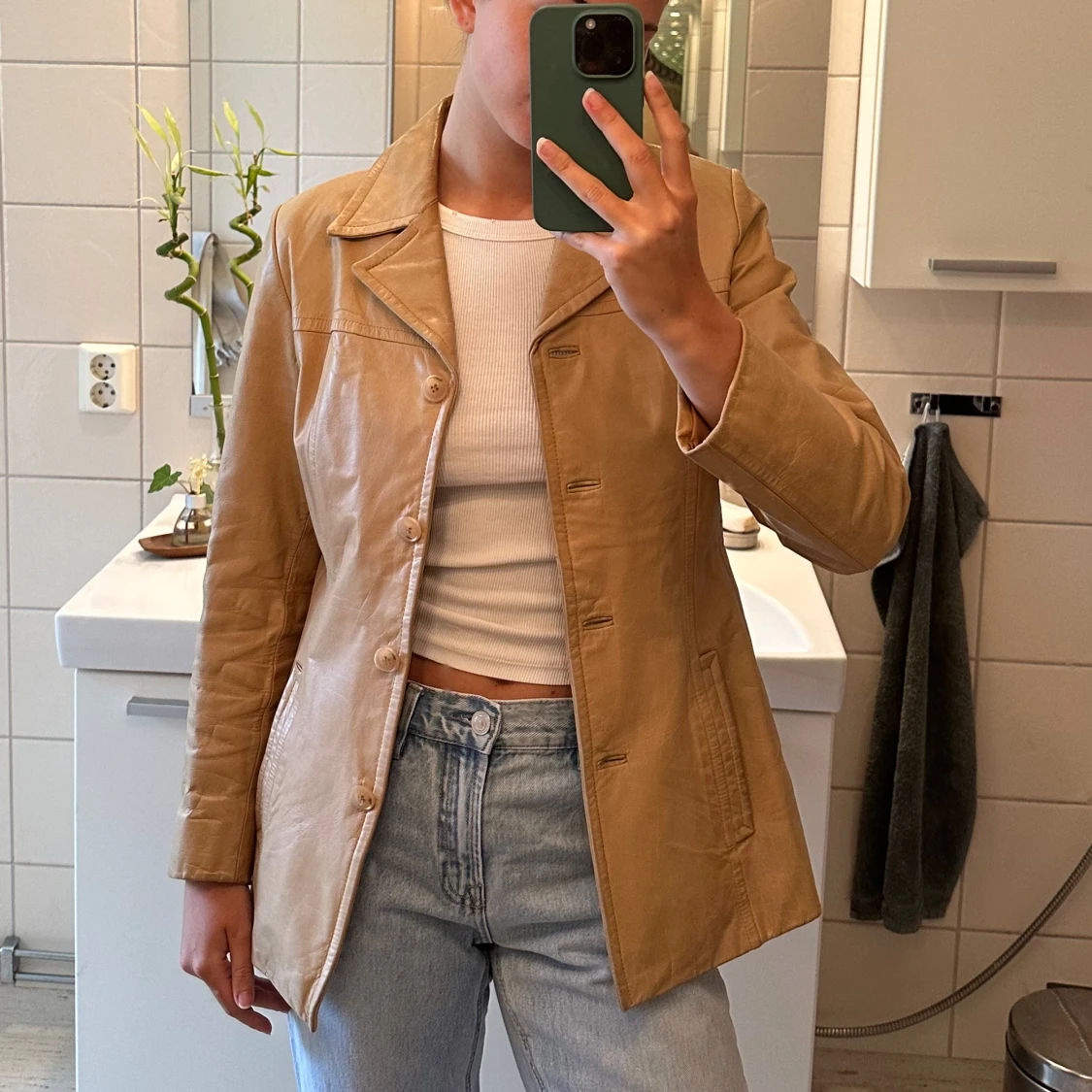 Vintage läderjacka  - 90