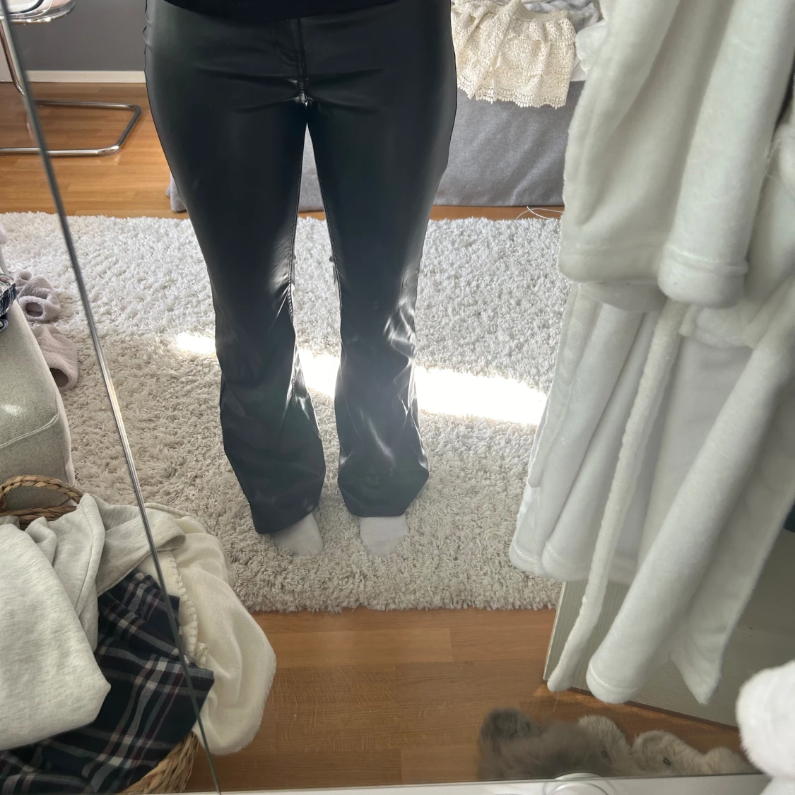 Skinn boot cut byxor