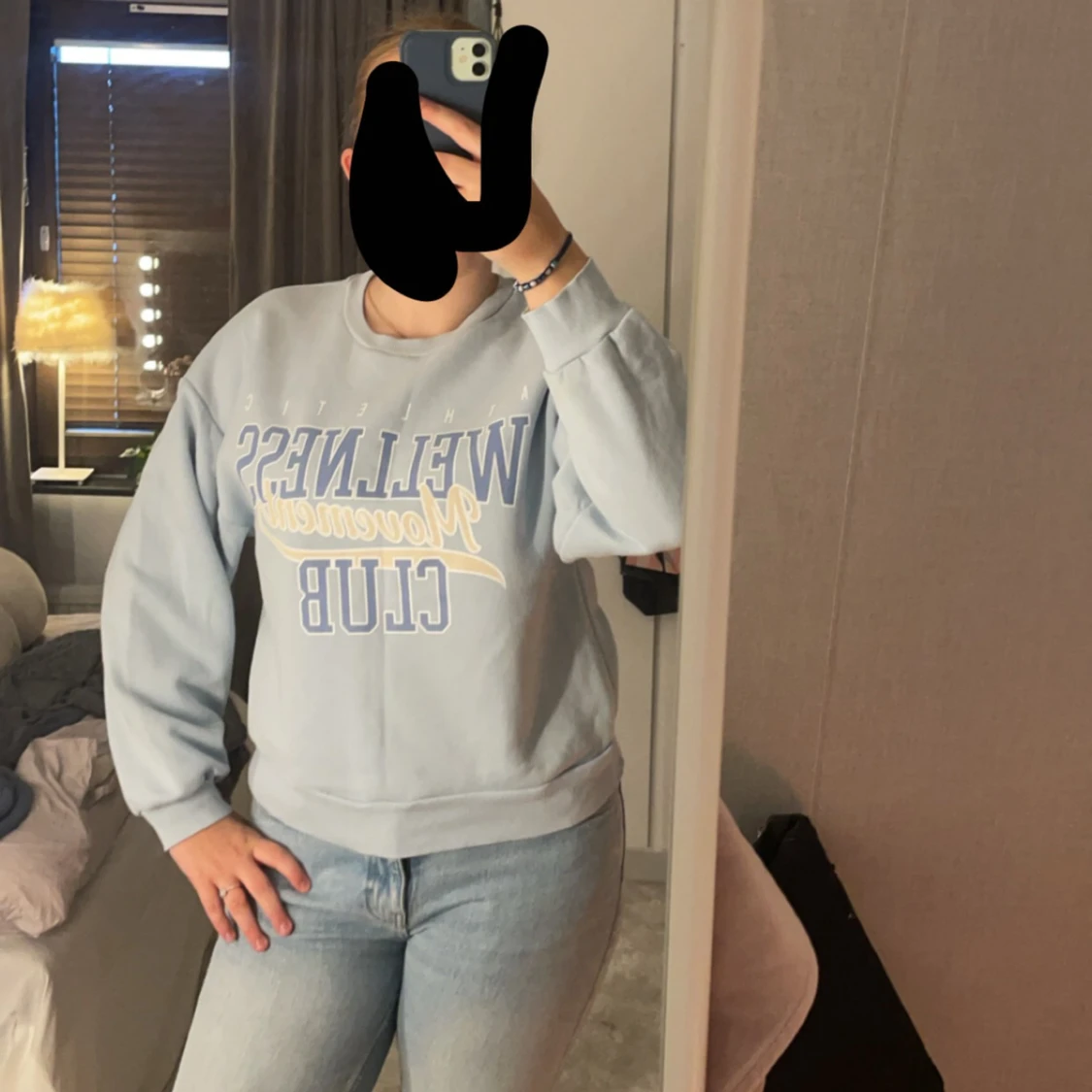 Jätte fin baby blå sweatshirt - 90