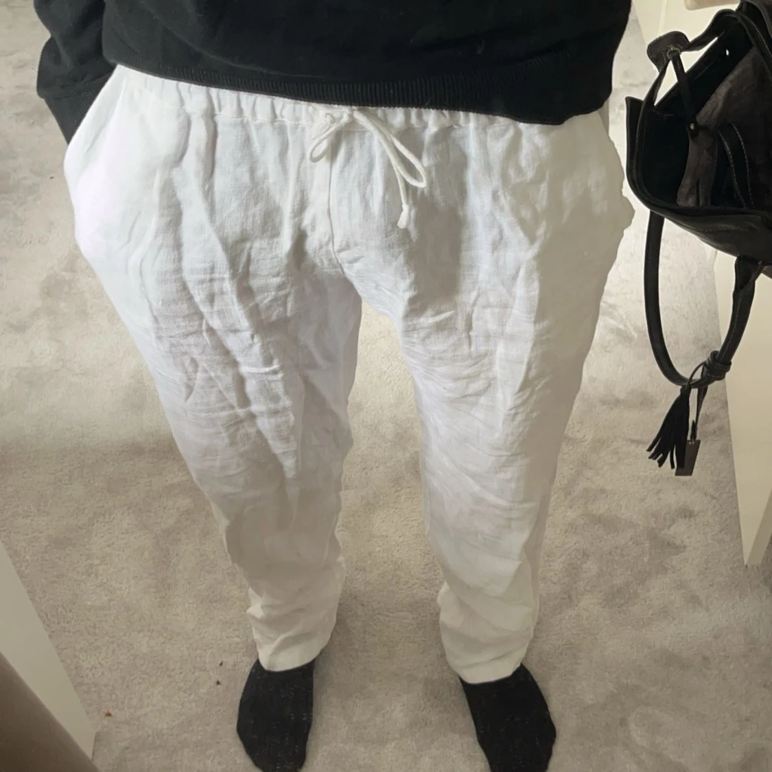 Vita Linnebyxor  - 90