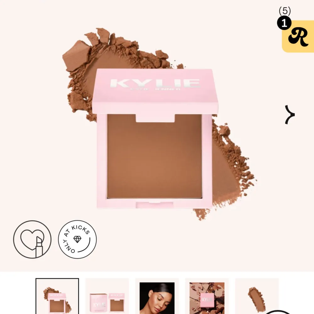 Säljer en snygg bronzer från Kylie Cosmetics. Färg 400 ”Tanned and gorgeous”. Använd sparsamt, väldigt mycket produkt kvar.. Skönhet.