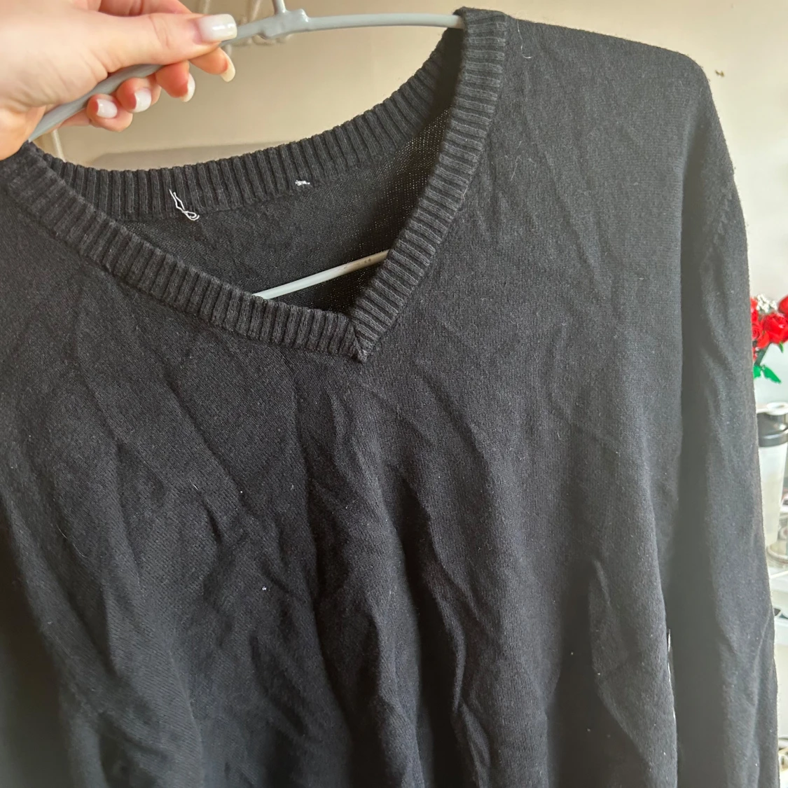 Svart over shirt med v-ringning - 1