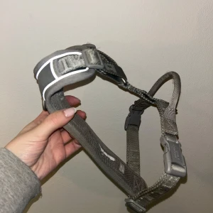 Hundsele - Hurtta No-Pull Hundsele i färgen grå. Spänne både fram på bröstet för att minska att hunden drar, samt spänne på ryggen. Storlek 45-60 cm. Halsomkrets 25-45 cm. Bröstomfång 42-60 cm. Nypris 559kr. Använd i ca ett år.