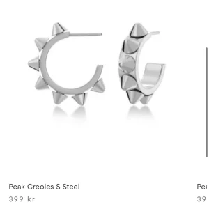 Peak Creoles S Steel - Snygga creoler i rostfritt stål med spetsiga detaljer som ger en edgy look. Perfekta för att addera lite attityd till din stil. Dessa örhängen är både stilrena och moderna. Säljer för 380 då dom använts en gång. 