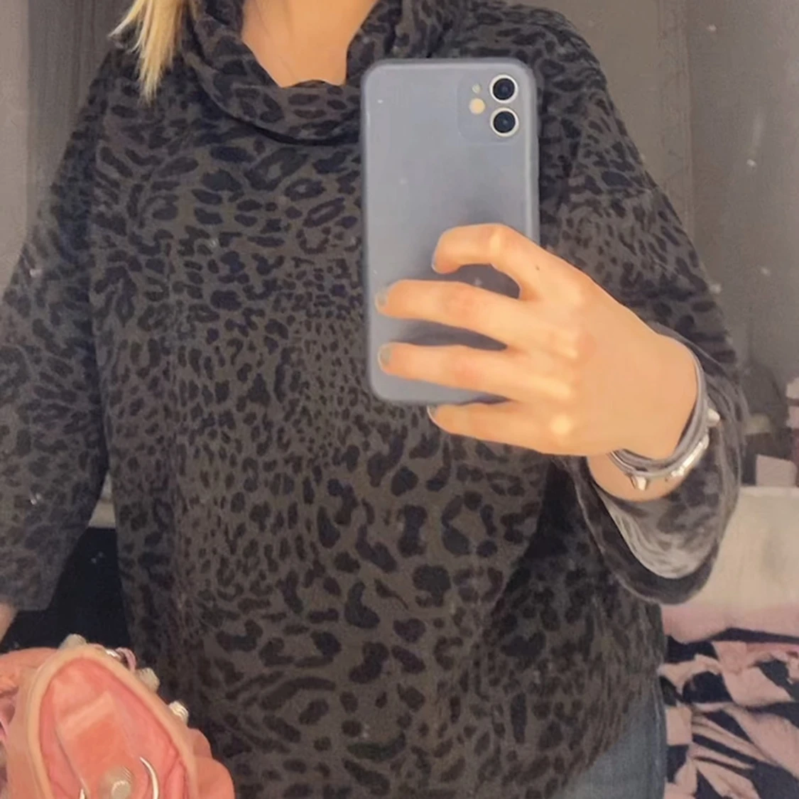 Trekvartsärmad leopard tröja - 90