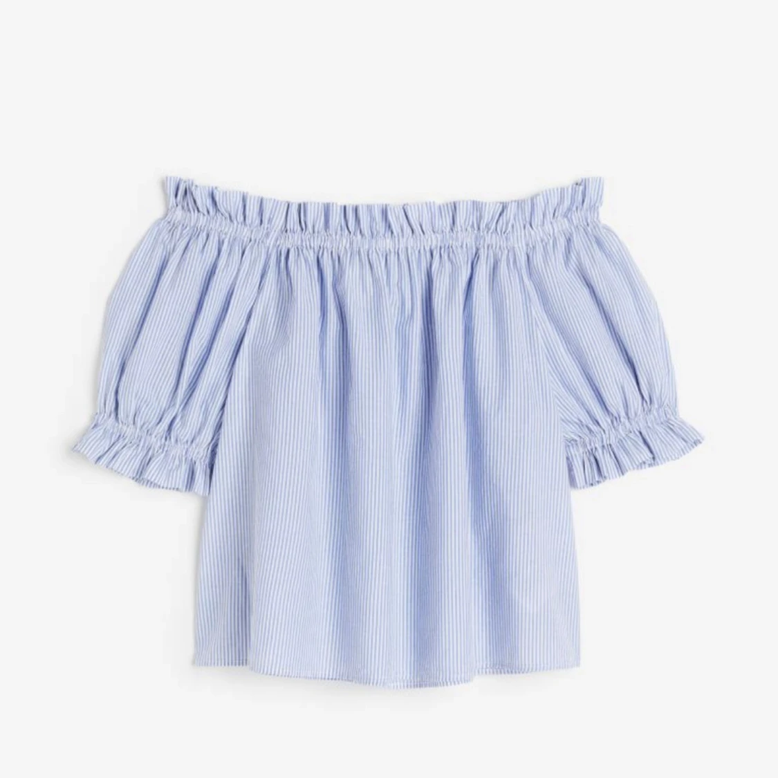Blå off shoulder topp