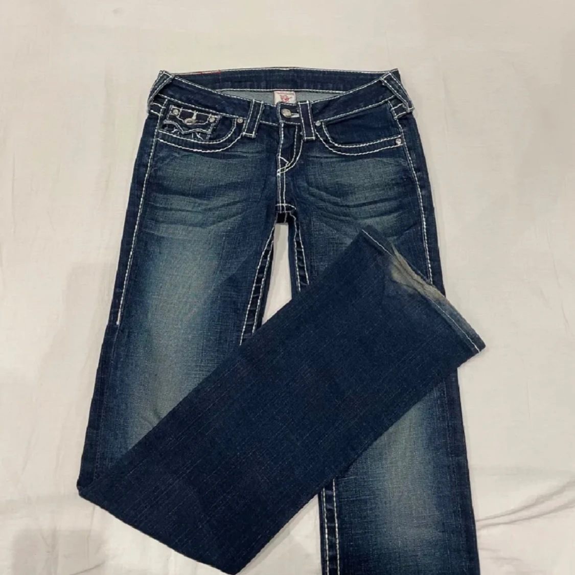 Mörkblå bootcut jeans - 92