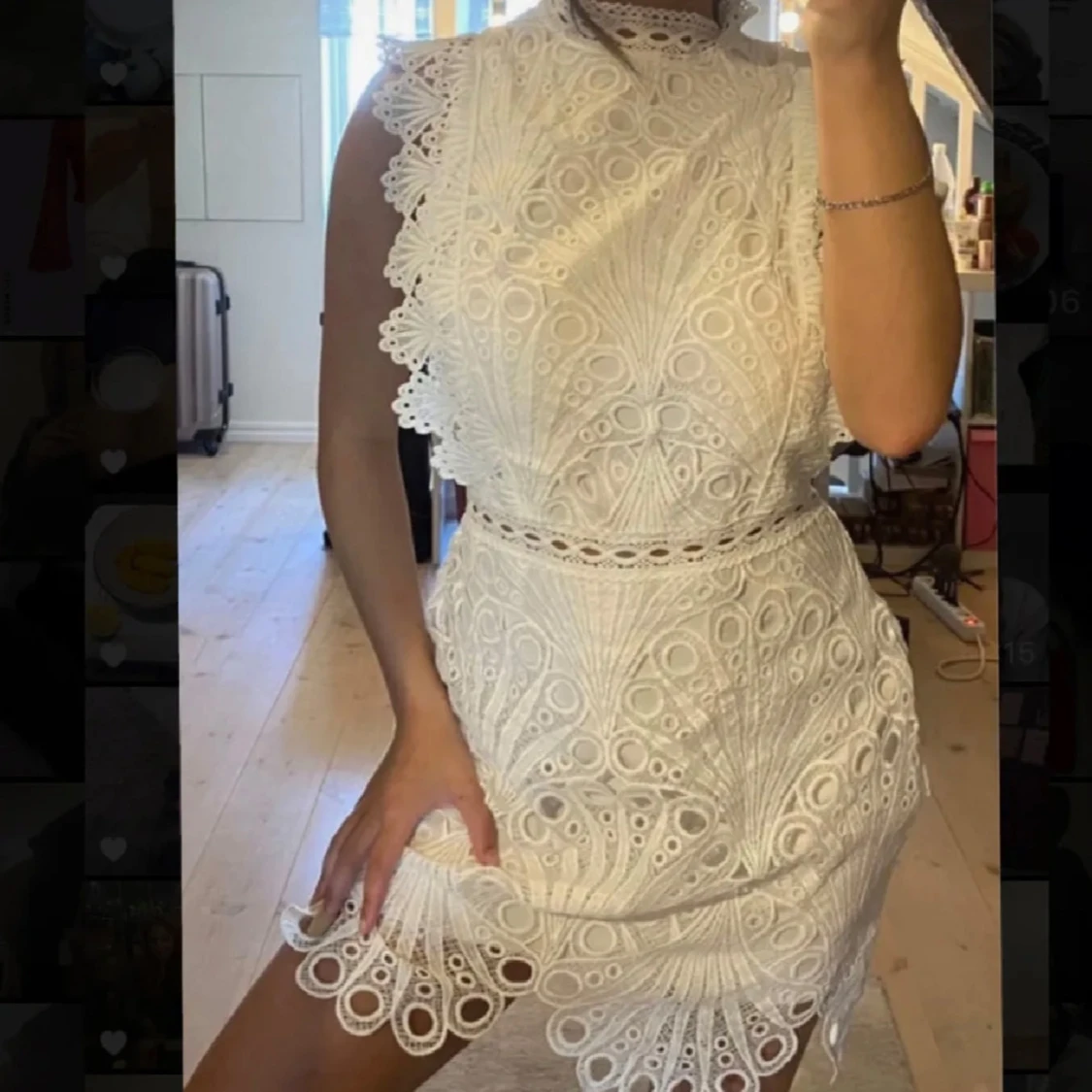 Vit spetsklänning