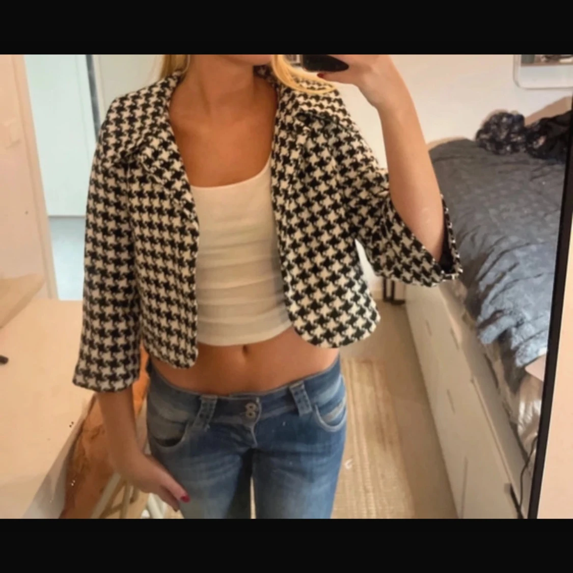 Svartvit rutig kavaj