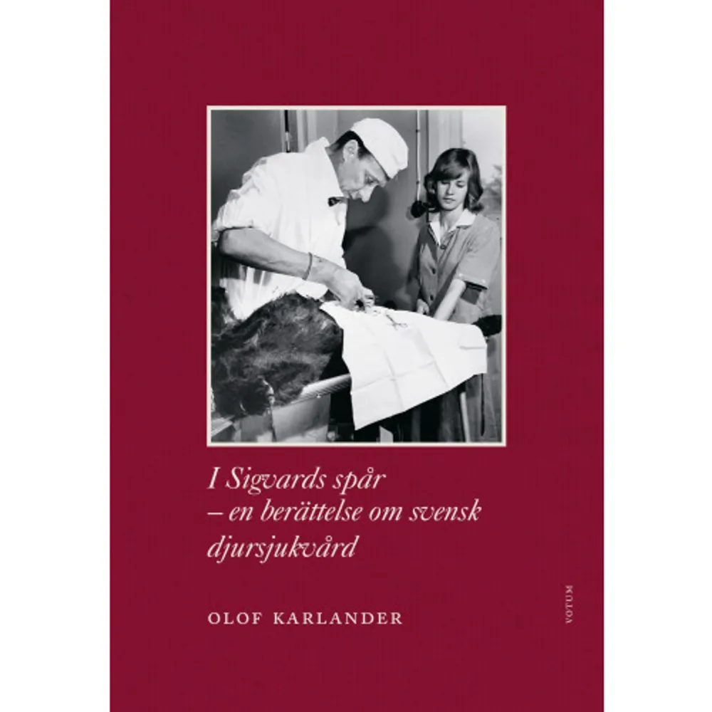 En berättelse om svensk djursjukvårdOlof Karlander beskriver i denna bok utvecklingen av djursjukvården i Sverige genom att följa i sin pappa Sigvards spår.Sigvard Karlander var först bataljonsveterinär på A2 i Göteborg och sedan fältveterinär i Bergslagens milo i Karlstad.Boken speglar utvecklingen sedan 1920-talet till idag.Den moderna djursjukvården - både när det gäller stora och små djur - har sina rötter i Veterinärhögskolans i kliniker i Stockholm, veterinärsinrättningen i Skara och i de militära sjukstallarna i främst Helsingborg, Stockholm och Karlstad.Efter den militära eran tog staten initiativet till ATG:s hästkliniker. Idag är det marknaden som styr. Missnöjet gryr.Vad blir nästa steg? Den frågan ställer författaren.    Format Inbunden   Omfång 206 sidor   Språk Svenska   Förlag Votum Förlag   Utgivningsdatum 2017-09-18   Medverkande Annika Lyth   ISBN 9789188435415  . Böcker.