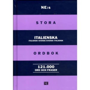 NE:s stora italienska ordbok : italiensk-svensk/svensk-italiensk (inbunden) - NE:s stora italienska ordbok är en vidareutveckling av Norstedts italienska ordbok som utkom första gången 1994 och i en andra upplaga 1998. Tomaso Tomba, som avled 2004, hade en avgörande roll i utarbetandet av denna innehållsrika ordbok. För att spegla de senaste decenniernas tekniska och samhälleliga utveckling har närmare 10 000 ord och fraser lagts till i NE:s stora italienska ordbok. Dessutom har ett mycket stort antal innehållsliga och strukturella förbättringar gjorts. Arbetet med uppdateringen har till stora delar utförts av fil.dr Riccardo Guglielmi och professor Verner Egerland vid Lunds universitet.    Format Inbunden   Omfång 1356 sidor   Språk Svenska   Förlag NE Nationalencyklopedin   Utgivningsdatum 2017-02-02   Medverkande Riccardo Guglielmi   Medverkande Verner Egerland   ISBN 9789188423085  