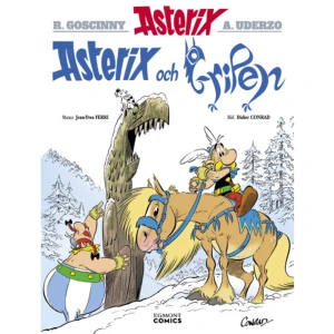 Asterix och Gripen (häftad) - Asterix och Gripen är det femte albumet av Asterix nya skapare, författaren Jean-Yves Ferri och tecknaren Didier Conrad. I sällskap av den framstående galliska druiden Miraculix förbereder de sig inför en lång och mystisk resa i jakten på en märklig och skräckinjagande varelse till hälften örn, till hälften lejon.    Format Häftad   Språk Svenska   Utgivningsdatum 2021-10-21   Medverkande Didier Conrad   Medverkande Carin Bartosch Edström   ISBN 9789176217108  