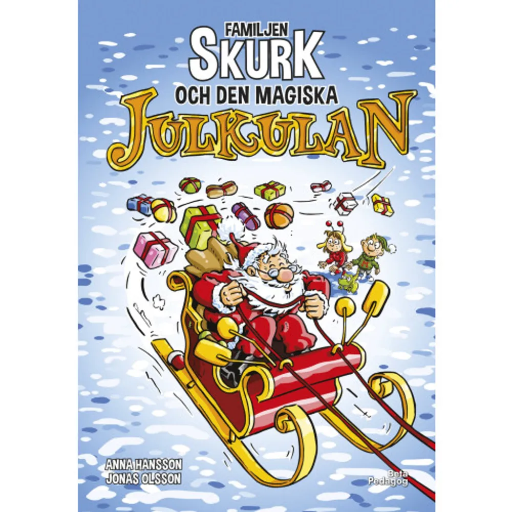 På planeten som familjen Skurk kommer från firar man inte jul. Man äter inte julmat, klär ingen julgran och får inga julklappar. Man julstädar inte, sjunger inga julsånger och har ingen aning om vem jultomten är.  Då är det väl inte så konstigt att det blir lite knasigt när familjen Skurk ska fira sin första jul på jorden?  Den tionde boken om familjen Skurk är en rolig julkalenderbok i 24 kapitel. Den passar barn i åldern 6-9 år och har läsbarhetsindex (lix) 21. Boken är rikligt illustrerad, med en bild på varje uppslag genom hela boken.  Anna Hansson är utbildad lärare och skriver böcker som hon själv hade velat läsa som barn. Spännande, fantasifulla och roliga.  Jonas Olsson är serietecknare och barnboksillustratör. Hans bilder är välgjorda, färgglada och humoristiska.  Provläs boken på www.betapedagog.se.    Format Inbunden   Omfång 181 sidor   Språk Svenska   Förlag Beta Pedagog AB   Utgivningsdatum 2019-08-30   Medverkande Jonas Olsson   ISBN 9789188871060  . Böcker.