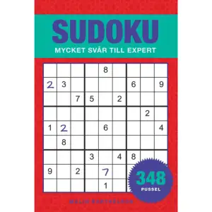 Ta din skicklighet som sudokulösare till nya höjder i den här spännande samlingen med sifferpussel. Om du har finslipat dina färdigheter och känner dig redo för nästa steg kan du testa dig själv med sifferpussel på utmanande nivå och expertnivå. Kan du lösa alla sudokun?    Format Häftad   Omfång 208 sidor   Språk Svenska   Förlag Barthelson Förlag   Utgivningsdatum 2023-07-04   Medverkande Birgitta Melén   Medverkande Malin Barthelson   ISBN 9781398892316  